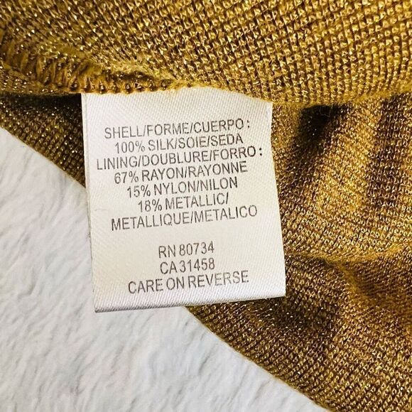 BCBGMAXAZRIA Womens Black Gold Silk Halter Balloon Sheer Mini Dress Size 0 - Picture 9 of 9